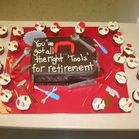 Tool Box Retirement Cake Thanks to Cambo for the cake idea. I shamelessly copied her great tool box cake. This cake is a three layer white cake with chocolate...