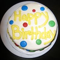 Polka Dot Birthday Very last minute cake for coworkers birthday...all of my leftover color flow dots finally came in handy!!