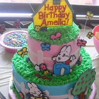 Max & Ruby For my daughter's 4th birthday. Colorflow decorations and fondant fence.