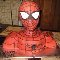 Spiderman 3D Cake I made this cake for my sons 5th Birthday. Part of the cake is choc. and the other half is yellow. Iced in buttercream and decorated with...