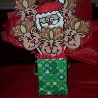 Santa & His Reindeer One of the 9 cookie bouquets I made to take to work. NFSC and Antonia74 RI.