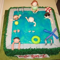 Pool Party This was a small cake done for a pool party. I can't remember who's cake I used as inpiration but thanks! It was fun to make. I&#...