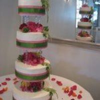 Bright Wedding Cake This is my second wedding cake and the biggest project I've ever done. It was for a family members wedding. The colors of the wedding...