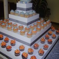 Hell Freezes Over! The theme of this wedding was Hell Freezes Over!So, the bottom tier is flames getting icier up to a snowball topper. Not the prettiest cake...