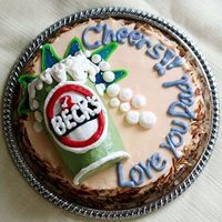 Love You Dad this is a carrot cake with cream cheese frosting all homemade, Our dad's most favorite cake ever!. the Beck's beer is also his...