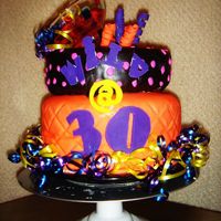 Still Wild At 30 Fondant, Ribbon, and jello margarita topper.