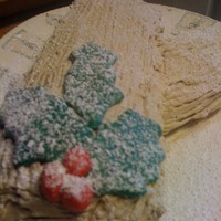 Buche De Noel IMBC flavored with brandy and espresso, marzipan holly, SO YUMMY!