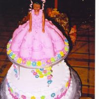 1St Doll Cake rolled fondant and buttercream icing and royal icing flowers