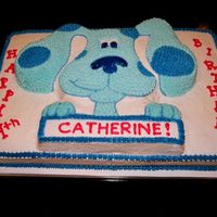 Blue's Clues I used the Wilton character pan for Blue and then placed it on a sheet cake because they were having a large party and needed a lot of cake...