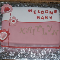 Girl Baby Shower Cake WASC w/ raspberry filling...simple baby shower cake to match invitations