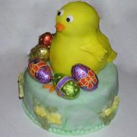 Easter Chicken Chocolate cake with chocolate eggs