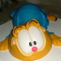 Garfield Chocolate cake covered with sugar paste