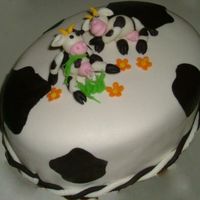 Cows My own birthday cake. Cake with chocolate, raspberry and walnuts cream, covered with marzipan and mmf.