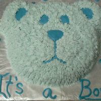 Baby Boy Bear I made this with the animal crackers pan. I used the grass tip to look like fur.