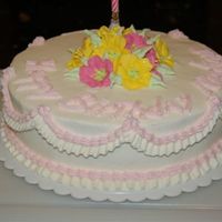 Birthday Cake This cake is simply buttercream with RI petunias.