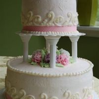 50Th Anniversary Cake Buttercream icing with fondant roses and carnations