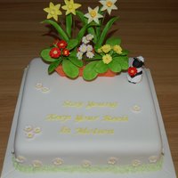 The Joys Of Spring Everything including the window box is made of sugar.