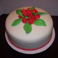 Red/white Bridal Shower Surprise Bridal Shower (love that free reign). Torted vanilla cake with Raspberry filling; white chocolate MMF Duff Style roses. First time...