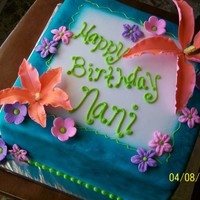 Kianna's 9Th For my daughter's 9th birthday. Vanilla cake with tangerines and cream filling, all butter buttercream and fondant icings. Air brushed...