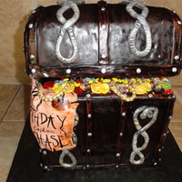 Deadman's Chest Cake I made for a 5 yr olds Pirates of the Caribbean BDay party. Everyone thought the cake was a real chest. Top was Rice crispie treats....