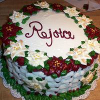 Another Copied Poinsettia Cake I also ripped this idea off a few I saw posted on Cake Central. Everything is buttercream, as I'm far too lazy to screw around with...