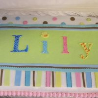 Lily's Cake For my friend's baby shower. Made the design to match the plates and napkins.
