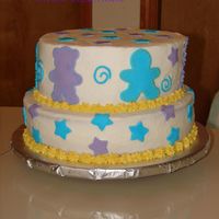 Enoc's strawberry and cream cake buttercream and fondant accents.