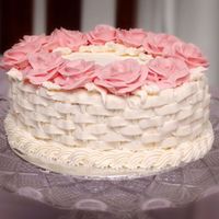 Basket Of Roses This cake was for my DD's birthday party for her school friends. She wanted a white, oval basket of pink roses. You can tell mommy is...