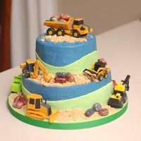 Trucks! A truck cake for my son's second birthday.