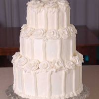 Rings Of White Roses Dummy cake in BC. Playing with a theme I found in a book and practicing my roses.