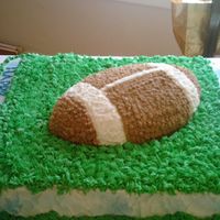 Birthday Avid Little League Football Player sheet cake/with wilton shaped foodball; all buttercream