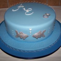 100_1985.jpg Dummy cake entered in my first competition. Three shades of blue, with lace pieces attached to the side of the second board (shaded dark...