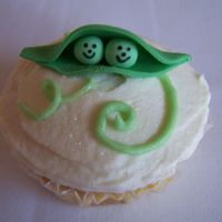 Two Peas In A Pod Cupcake for twin baby shower