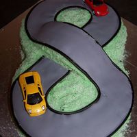 Racing Track Birthday cake for an eight year old boy