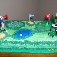 Golf Cake Golf course cake for my boss' husband's 40th bday! Love the grass/hair tip.This is only my 5th cake ever so I'm actually...