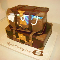 Suitcase Cake Suitcase cake for an adult birthday - found a tutorial on how to make this cake - didn't follow the same techniques of using non-...