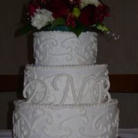 Scroll Cake choc cake with strawberry filling. buttercream with fondant letters