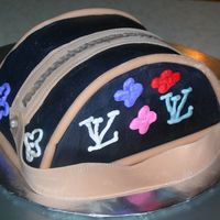 Louie Cake 6in choc cake fondant accents