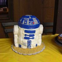 R2D2 Cake I was sad about what happened to this cake but in the end it lasted and was ok. I had just done a cake the day before and was super busy...