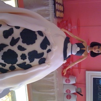 Barbie Barbie display cake. I still can't decide if I like the black lace cutouts or not. I'm sure that I will re-do her at some point...