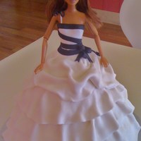 High Fashion Barbie Vera Wang inspired dress. All fondant. Made for a 40th birthday. Nice to have the opportunity to do one of these not pink! :). I really...