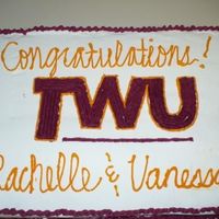 Graduation Cake Chocolate cake with buttercream icing. (It was like 3 in the morning when I did this, after a 12+ hour day at work, and it was HOT and...