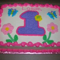 1St Birthday This is a 1/4 sheet strawberry cake with crusting cream cheese icing