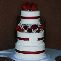 Rebecca & Brian's Wedding Cake I thought this was a very elegant design. In the future I would want to work harder to make sure the ribbons were very straight because it...