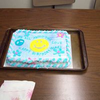 All About The Love This is sort of a "Retro 60's" Birthday cake for a co-worker. Just before I took the pic, a small piece of the rope border...