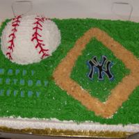 Baseball Field Cake I made this for a friend at works son...He loved it and it was such a simple cake to make, I made the baseball using the wilton sports ball...