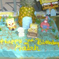 Spongebob Under The Sea This cake came out so cute and I think it was the simplest cake Ive ever done. I used a real pineapple, I cute a hole in the bottom and...