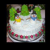 Winter Wonderland I was just in the mood to make a Christmas cake and this is what I came up with! The snowmen are made out of fondant and the rest of the...