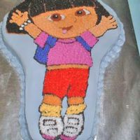Dora The Explorer Cake This is my first character cake pan cake ordered by a co-worker for her 3 year old daughter.