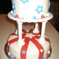 Wilton Course Iii Final Cake White is MMF and colors are jello fondant.